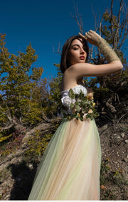 Kelly 3D Flowers Tulle Gown