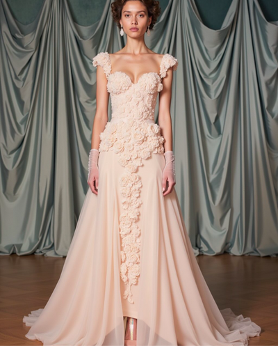 Milena 3D Flowers Gown
