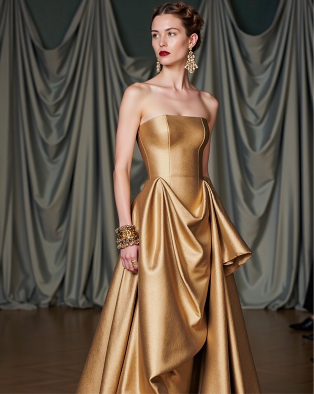 Soleil Dark Golden Dress