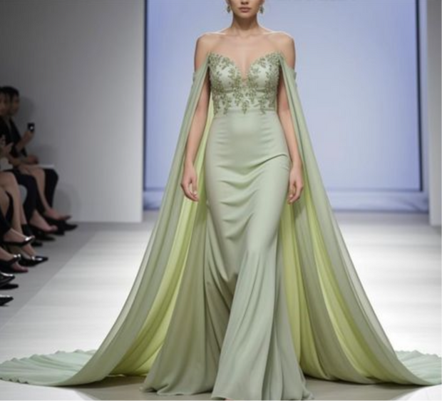 Pistachio Gown By Amelie Baku