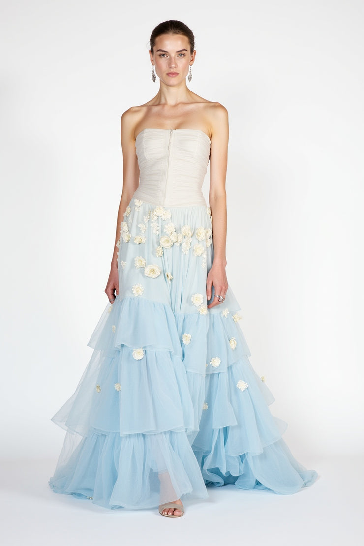 SHEIL BABY BLUE OMRE GOWN