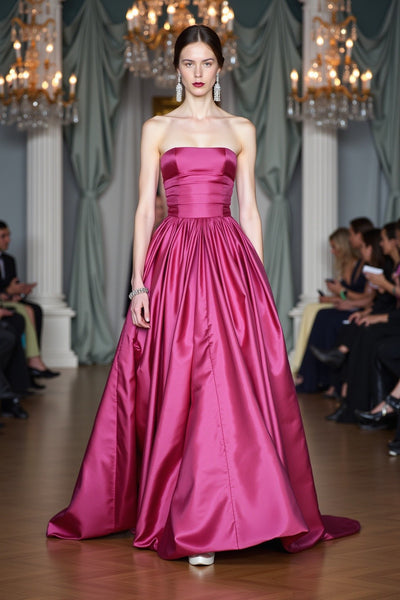 Penelope Strapless Fuchsia Gown