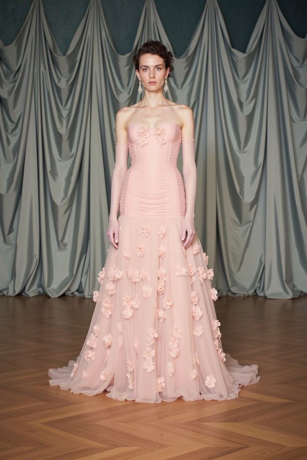 Diana Handmade Flower Tulle Gown