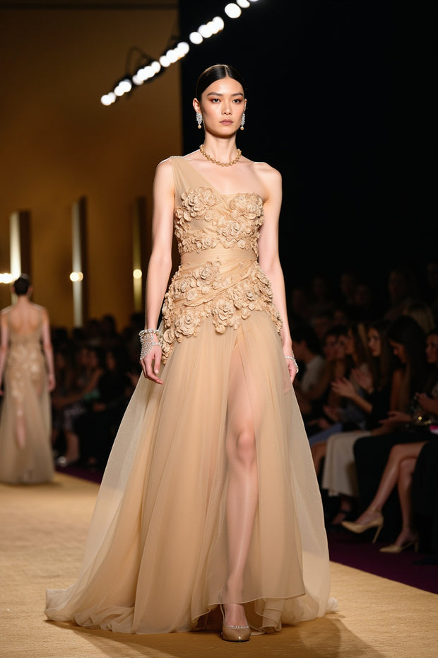 Kylie 3D Flower Tulle Gown
