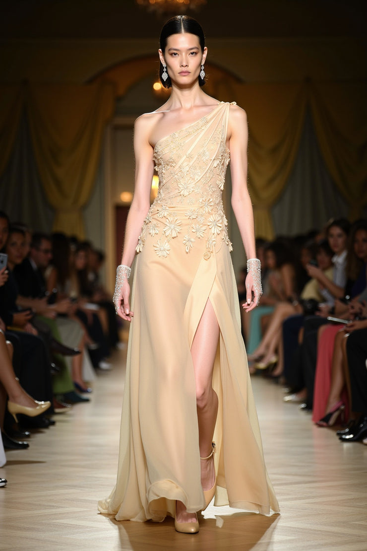 Parla One-shoulder Chiffon Gown