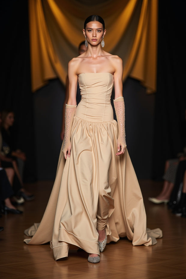 Tailor Strapless Satin Gown