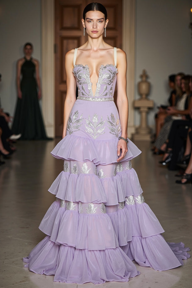 Helena Ruffeled Handmade Gown