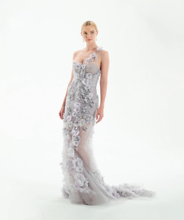Suzanna Grey Tulle Gown
