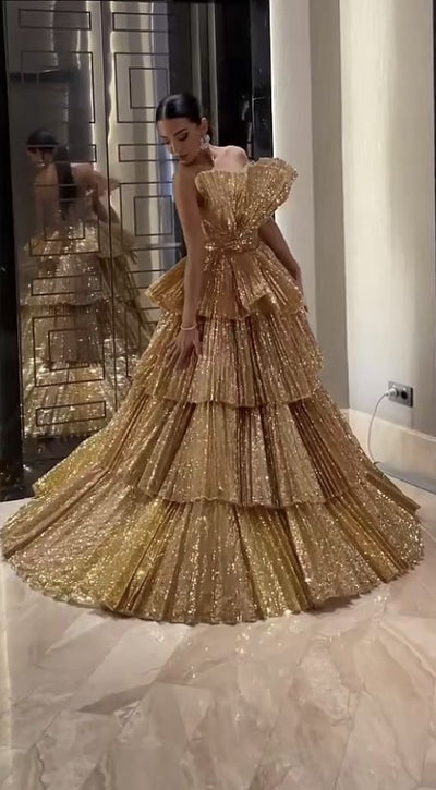 Mira Gold Gown