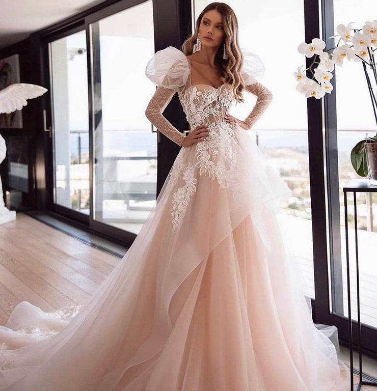 Bridal Cappuccino Dress - Amelie Baku Couture