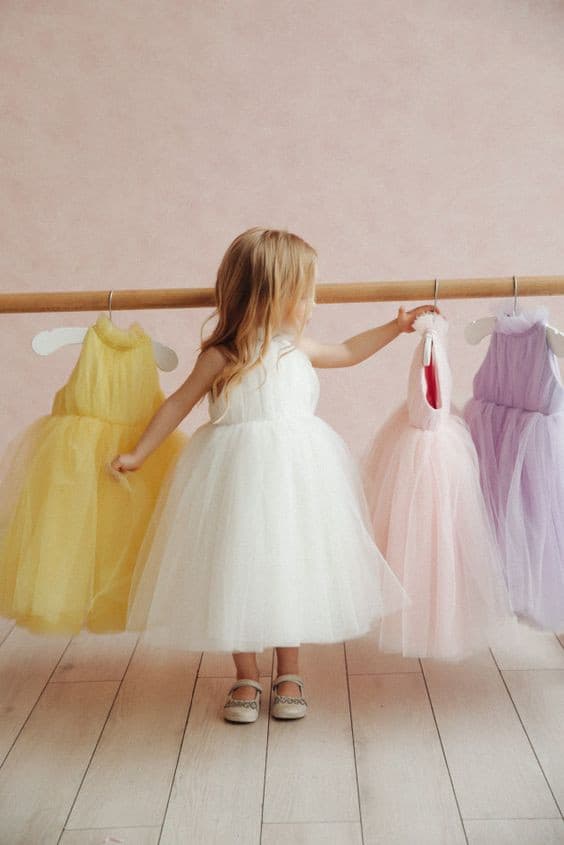 Pretty, pleated tulle dress for girls - Amelie Baku Couture