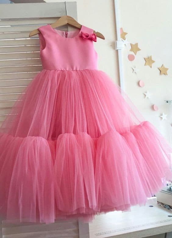 Pink tulle girl dress - Amelie Baku Couture