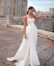 Versatile strapless gown with overskirt - Amelie Baku Couture