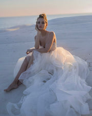 Ruffled Bridal Gown - Amelie Baku Couture
