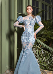 Mermaid Daneiris Gown with Beaded - Amelie Baku Couture