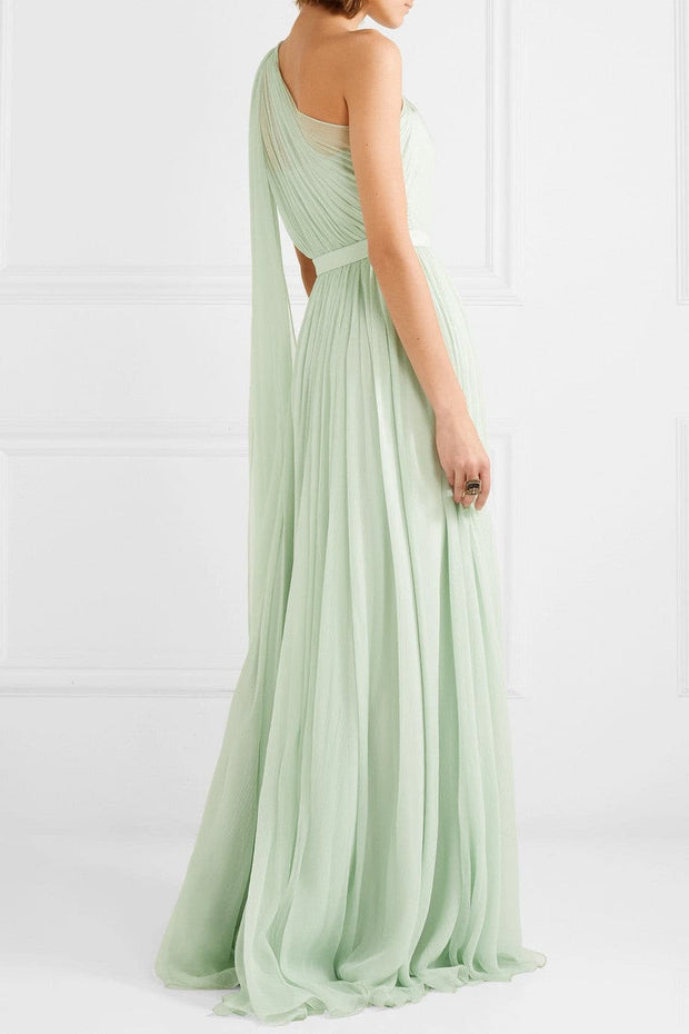 Single Shoulder Dress - Amelie Baku Couture