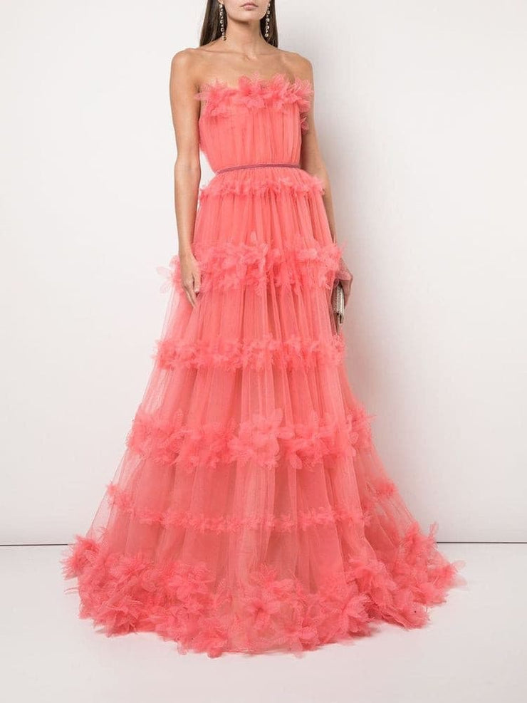 Tulle Strapless Gown - Amelie Baku Couture