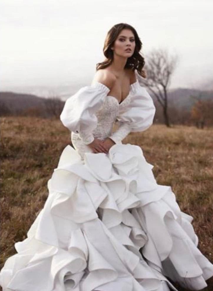 Dazzling Dress with Ruffles Skirt - Amelie Baku Couture