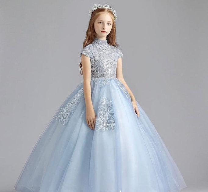 Elegant Sky Blue Flower Girl Dresses | Amelie Baku Couture