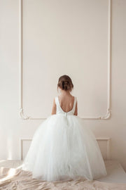 Tulle flower girl dress in white - Amelie Baku Couture