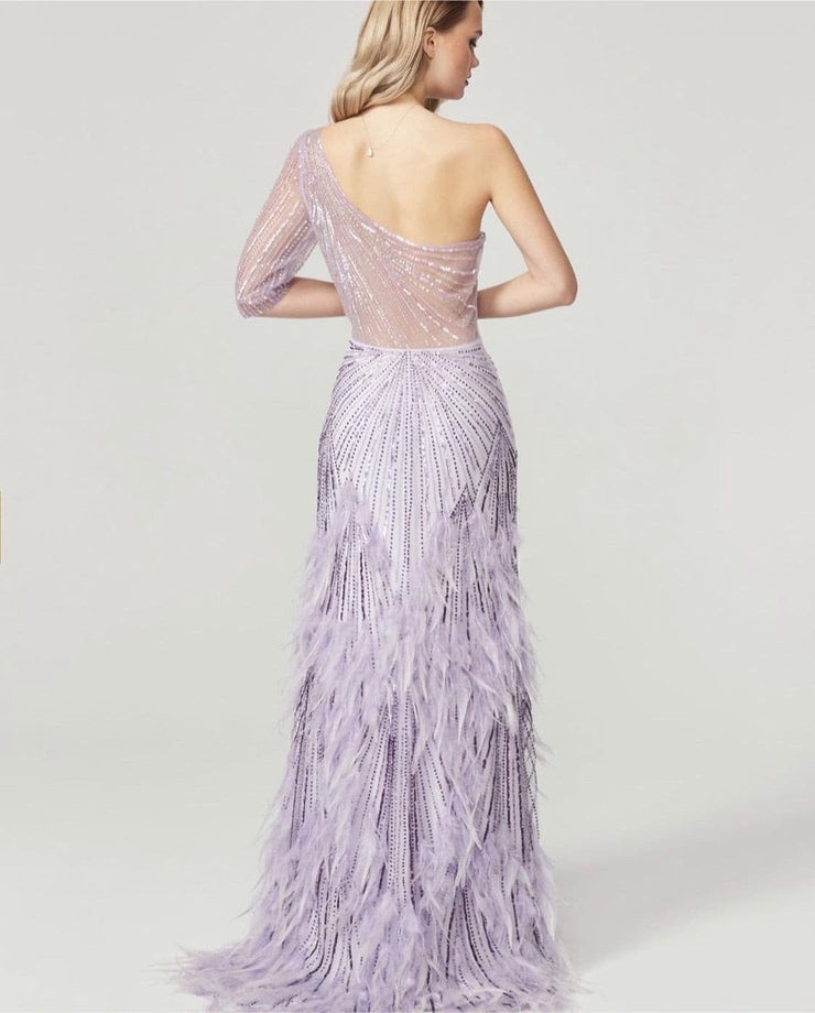 Lilac Feather Gown