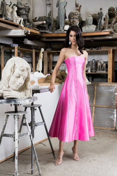 Handmade Detailed Midi Coctail Dress - Amelie Baku Couture