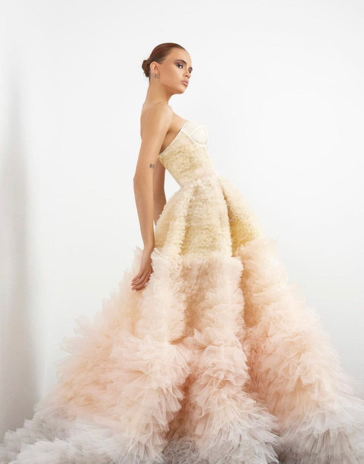 Strapless Tulle Ball Gown by Amelie - Amelie Baku Couture