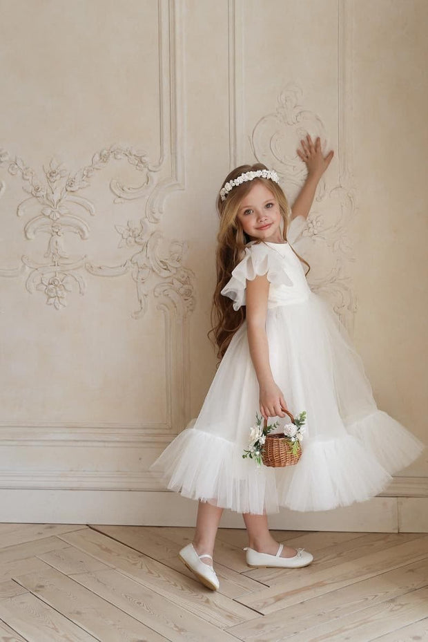 Flower girl dress with air wings - Amelie Baku Couture