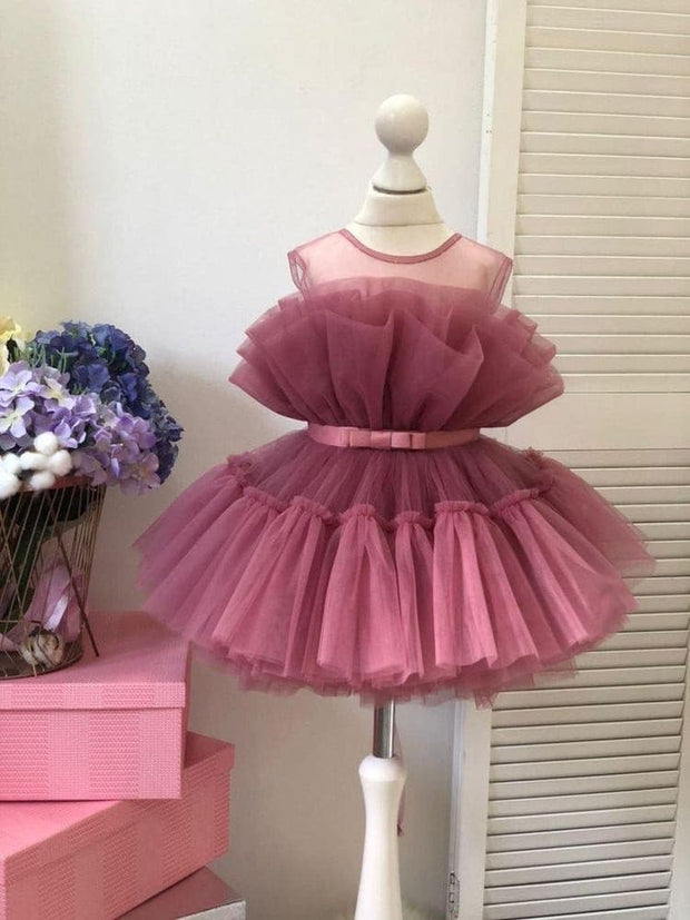 Tulle gown for girl pink - Amelie Baku Couture