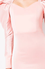 Puff sleeve mini dress in pink - Amelie Baku Couture
