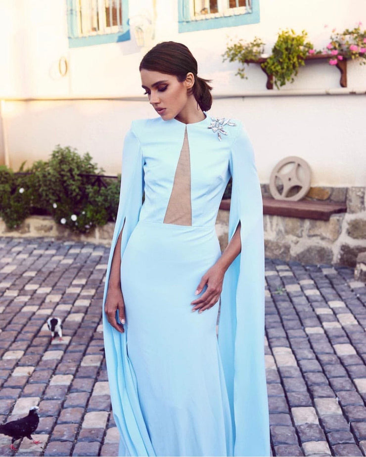 Blue Dream long sleeve dress - Amelie Baku Couture