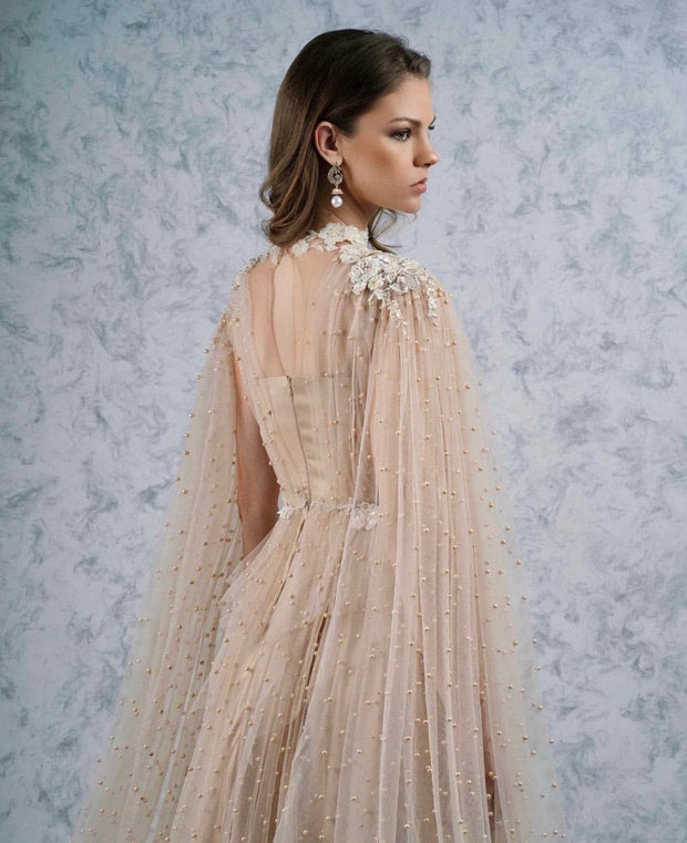 Dazzling High Neckline Gown - Amelie Baku Couture