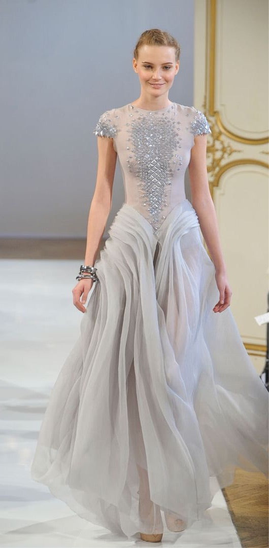 Seville Grey Organza Gown