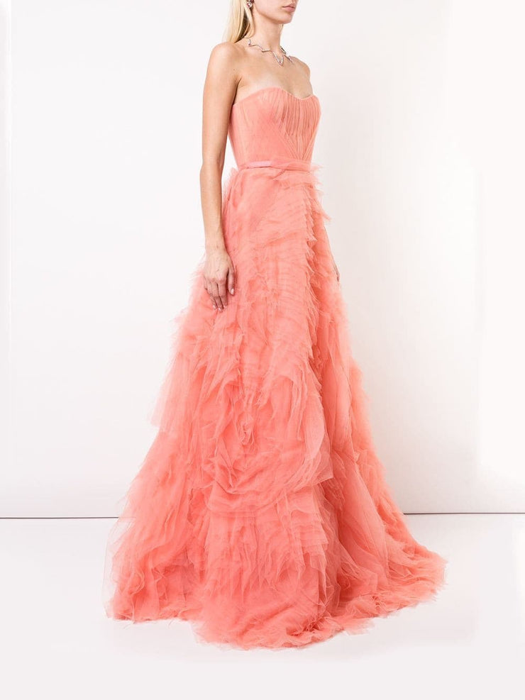 Handmade Rose Design Couture Dress - Amelie Baku Couture