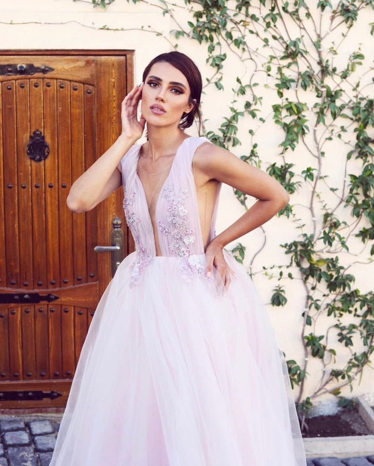 Lilac Tulle Gown - Amelie Baku Couture