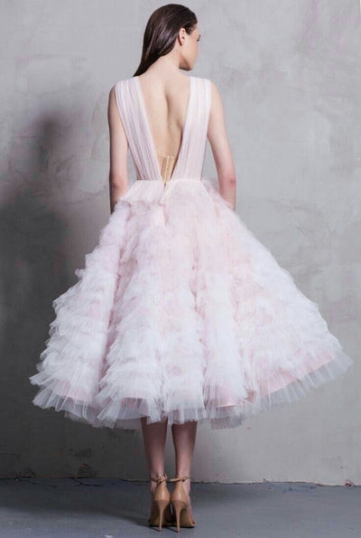 Midi Ballerina Styled Dress - Amelie Baku Couture