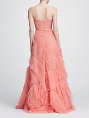 Handmade Rose Design Couture Dress - Amelie Baku Couture