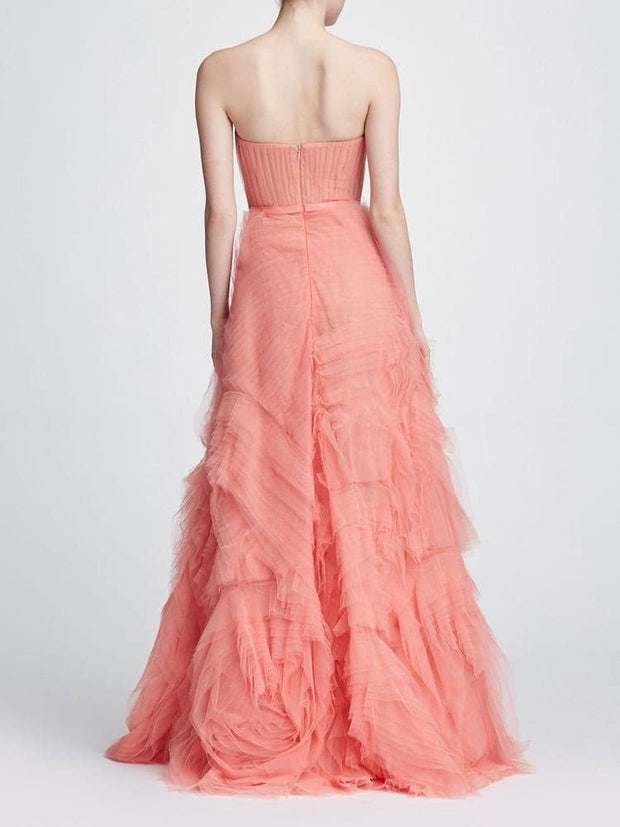 Handmade Rose Design Couture Dress - Amelie Baku Couture