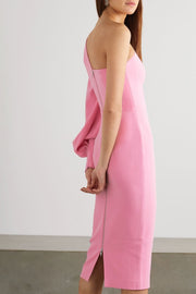 One-shoulder crepe midi dress - Amelie Baku Couture