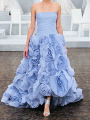 Baby Blue Strapless Gown