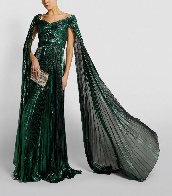 Royal Green Chiffon Gown