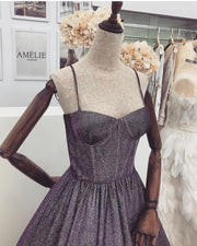 Purple Sparkle Corset Gown - Amelie Baku Couture