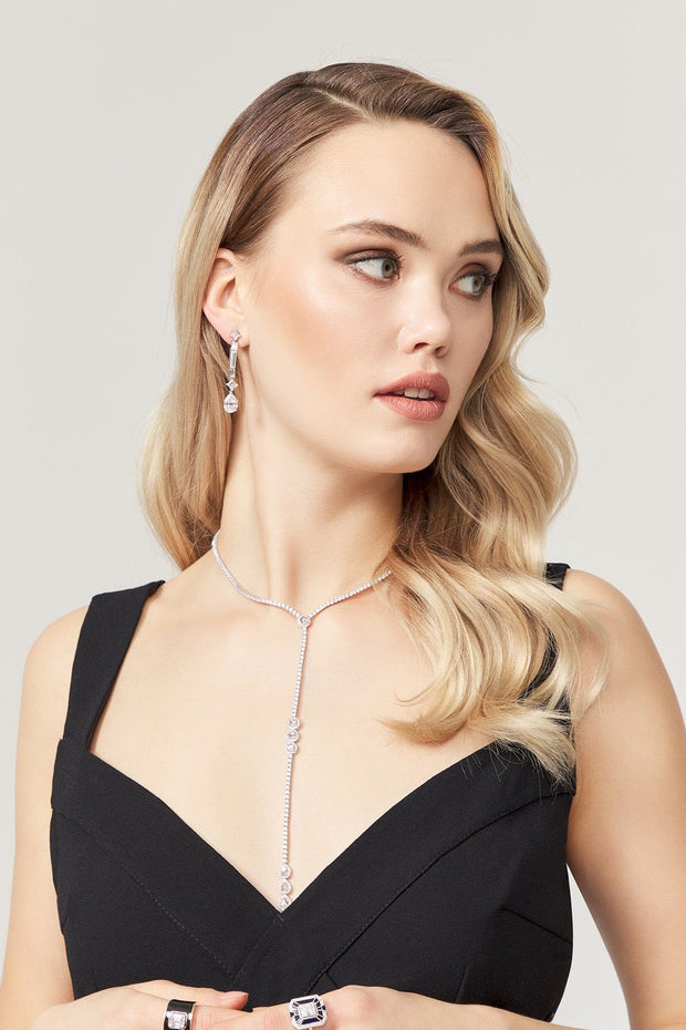 Fleur Diamond Necklace & Ring - Amelie Baku Couture