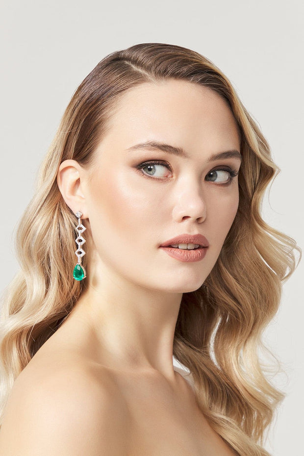 Green Blob Gold Earring - Amelie Baku Couture