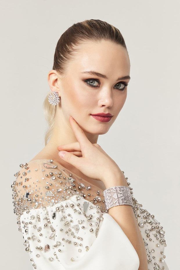 Violetta Diamond  Earring & Bracelet - Amelie Baku Couture