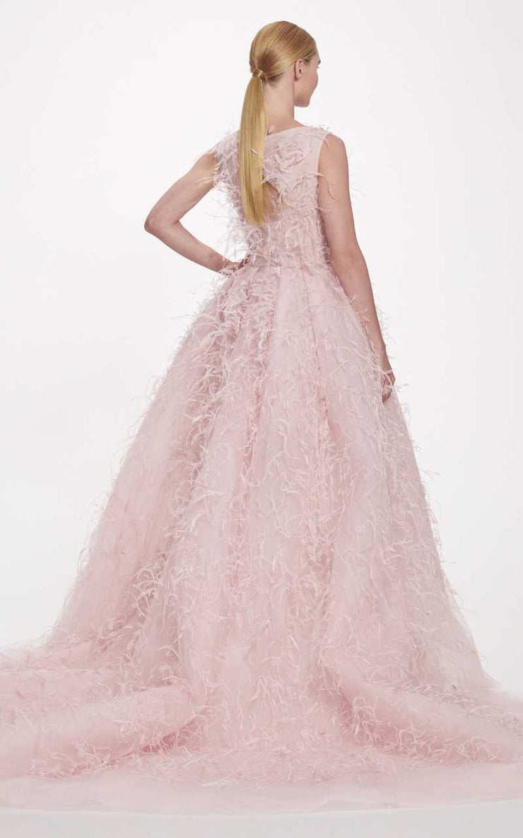 Soft Pink Feather Gown