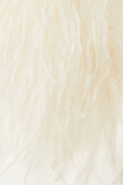 Feather-trimmed satin-crepe mini dress - Amelie Baku Couture