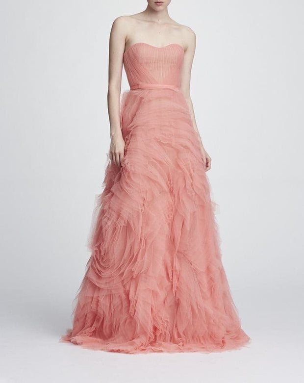 Handmade Rose Design Couture Dress - Amelie Baku Couture