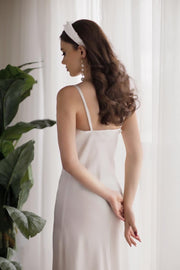 Draped silk-satin midi dress - Amelie Baku Couture