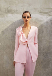 Pink Suit with Bow - Amelie Baku Couture
